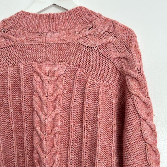 Madewell Bubble-Sleeve Cableknit Open-Front Cardigan Sweater - Picture 3 of 6